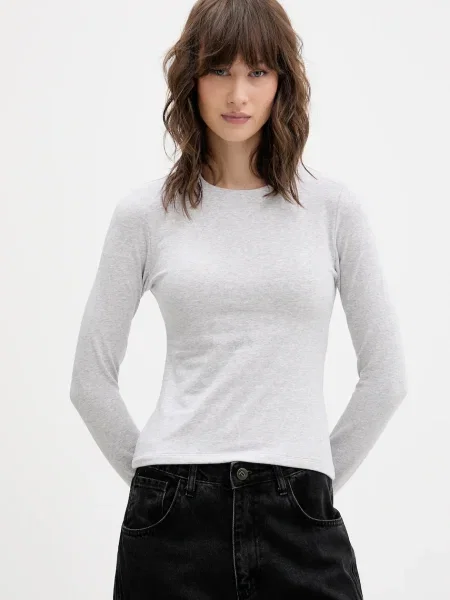 Majica z dolgimi rokavi Abercrombie & Fitch siva
