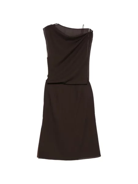 Drapiruotas palaidinė be rankovių Viktoria Chan ruda