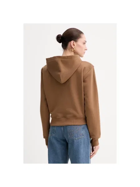 La Mania Bluza z kapturem z bawełną LIO brązowa