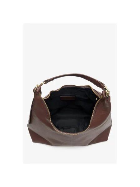 Кожаная сумка хобо Estro коричневая
