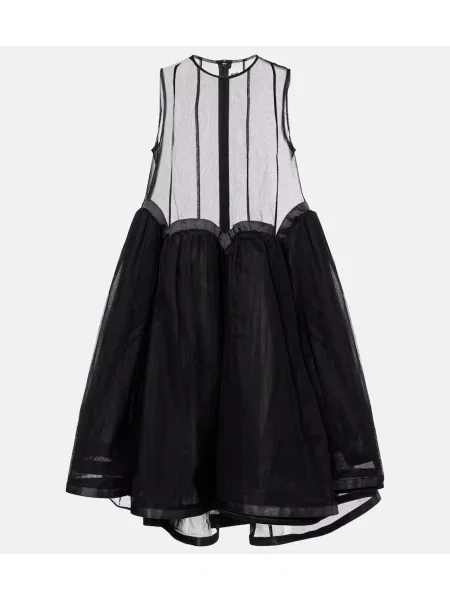 Rochie midi Noir Kei Ninomiya din tul până la genunchi de costum negru