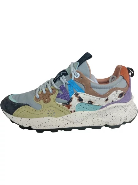 Pantofi Flower Mountain cu model floral gri