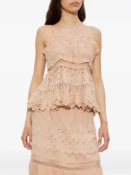 Bluză Allsaints cu broderie roz