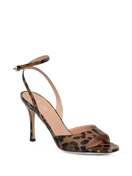 Pantofi cu toc Pollini cu imagine cu model leopard cu bretele maro