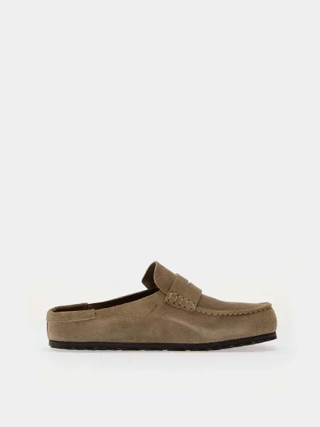 Замшеві Жіночі Мюлі Birkenstock NAPLES бежевий