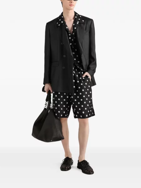 Копринено двуредно яке Dolce & Gabbana черно