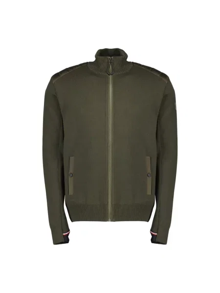 Pikowany kardigan Moncler wełniany zielony