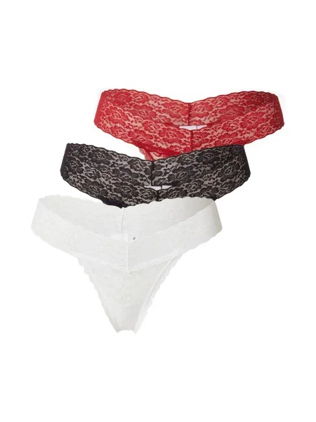 Chiloți tanga Guess din dantelă alb