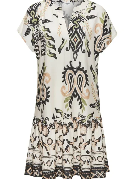 BUFFALO Rochie tip bluză maro cămilă / nisipiu / oliv negru