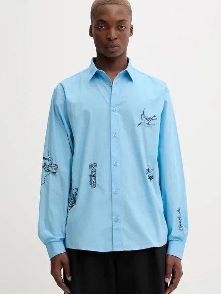 Desigual cămașă din LUCCA cu guler clasic regular albastru