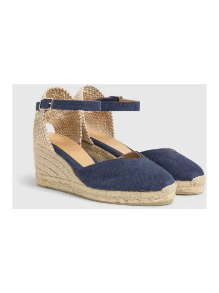 Espadryle Castaner na koturnie niebieskie
