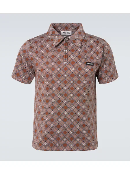 Selyem pólóing Miu Miu barna