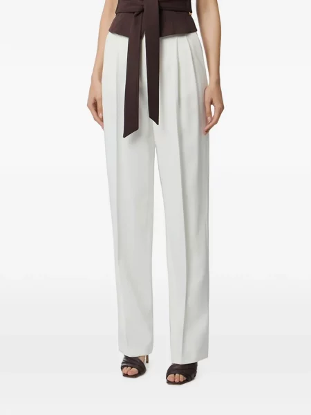 Cu centură pantaloni Elisabetta Franchi alb