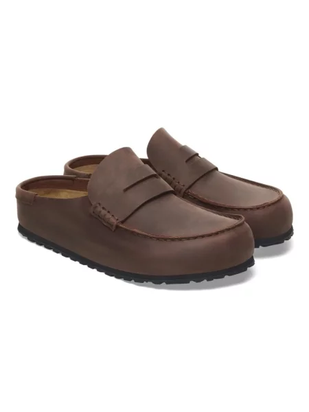 Japonki Birkenstock skórzane brązowe