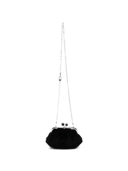 Geantă de călătorie Weekend Max Mara de catifea negru