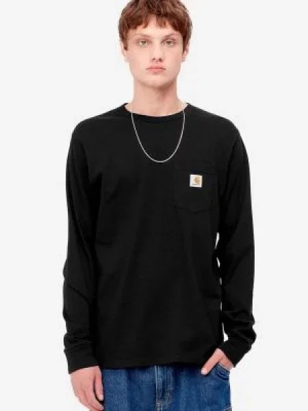 T-shirt Carhartt WIP Longsleeve Pocket T-Shirt UNISEX Black L μαύρο
