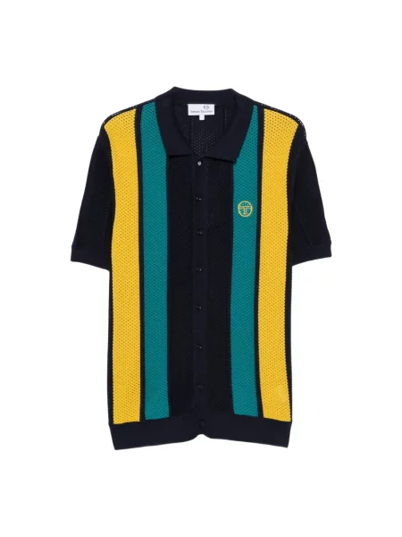 Dzianinowa koszulka polo Sergio Tacchini niebieska