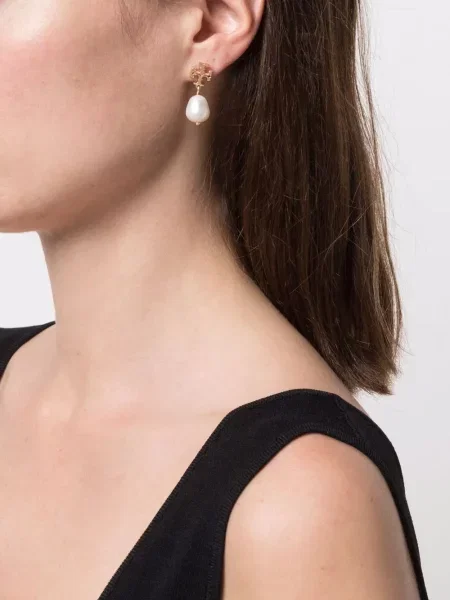 Auskarai Tory Burch su perlais auksinė