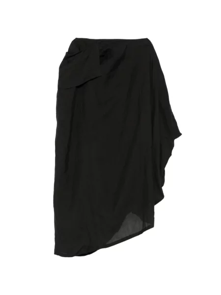 Fustă Yohji Yamamoto asimetrică drapată negru