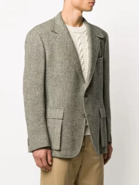 Sako Polo Ralph Lauren se vzorem rybí kosti hnědé