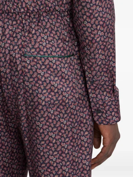 Pantaloni Etro cu model paisley albastru