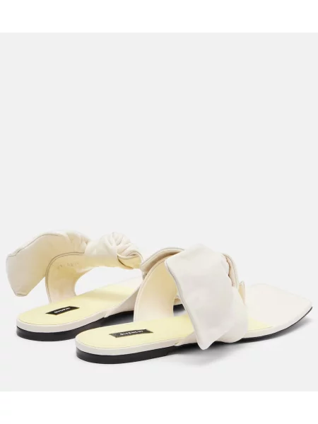 Sandale Givenchy cu funde din piele alb