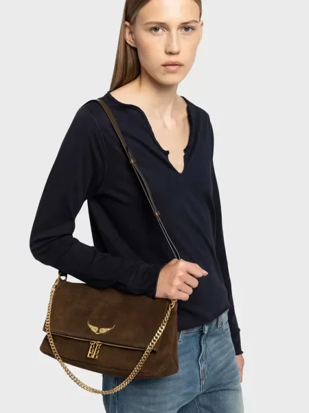 Замшева сумка Zadig&voltaire коричнева