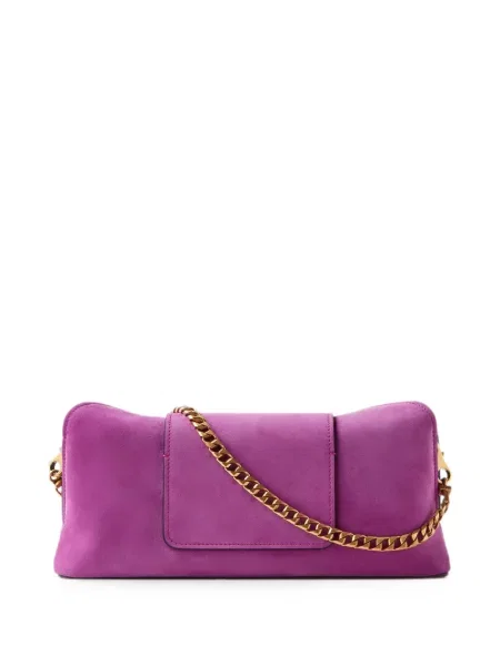 Geantă plic Versace din piele de căprioară violet