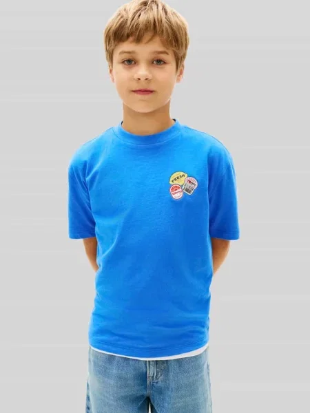 Męski t-shirt o kroju regular fit z czystej bawełny Tommy Hilfiger niebieska