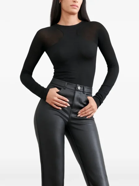 Top Marcella transparente negru