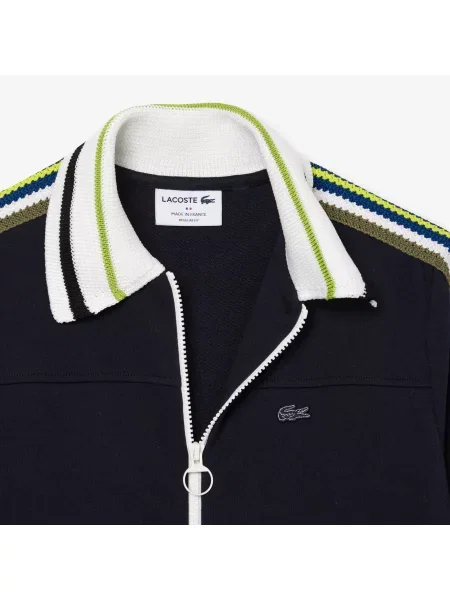 Lacoste Kurtka Dresowa French Made Paris Zapinana Na Błyskawiczny granatowa