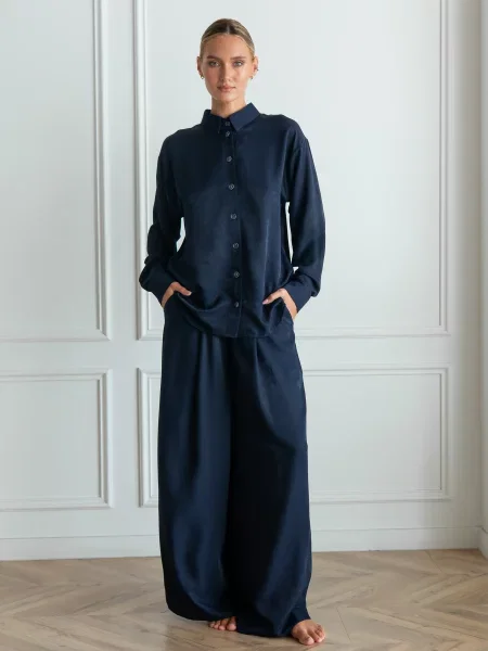 Піжама FORLY бавовна/шовк синій