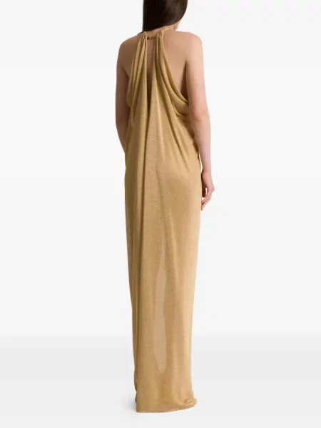 Rochie maxi Alberta Ferretti drapată cu gât halter de costum