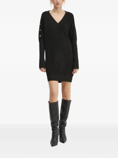 Rochie mini Morgan cu decolteu în V negru