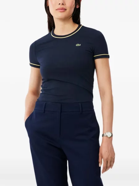Tricou Lacoste din jerseu albastru