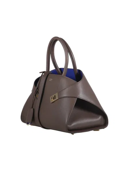 Torebka skórzana Salvatore Ferragamo bez fiszbin brązowa