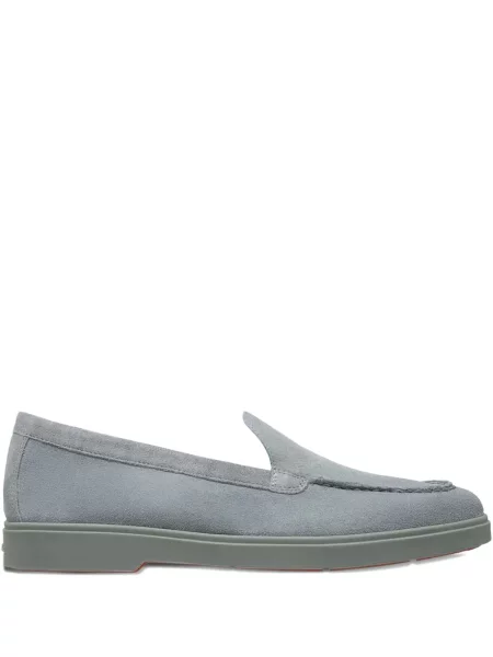 Pantofi loafer Santoni din piele de căprioară albastru