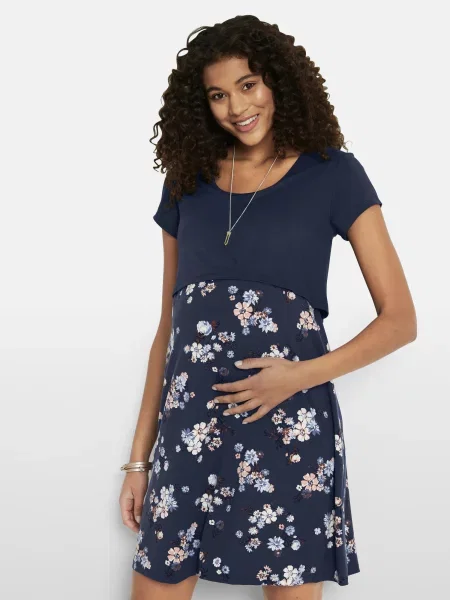 Bonprix Rochie albastru deschis / albastru închis / maro negru