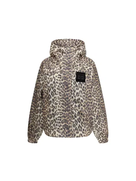 Wielobarwność kurtka przejściowa Ganni beżowa