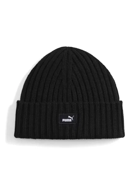 Prążkowana czapka beanie Essentials czarna