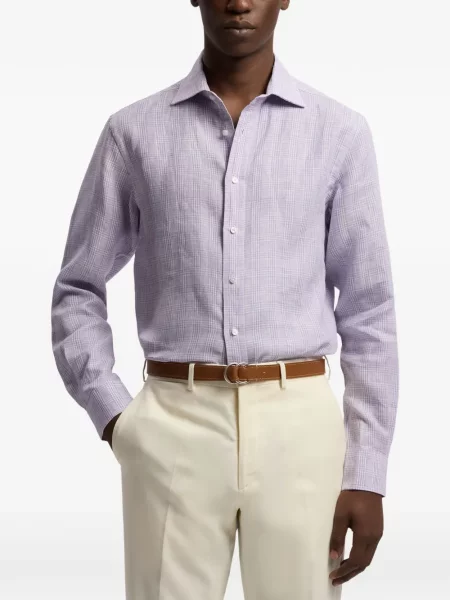 Καρό καρό πουκάμισο Ralph Lauren Purple Label μωβ
