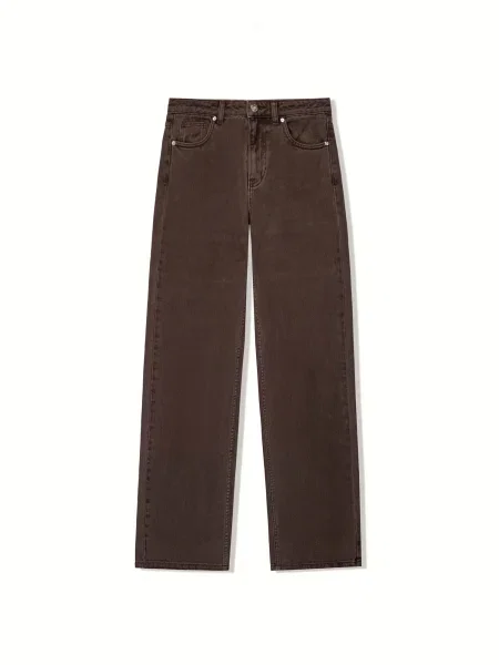 Bershka Traperice tamno smeđa