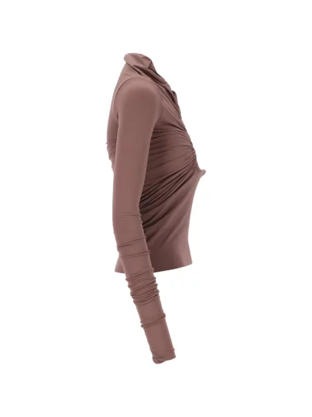 Lung tricou Rick Owens cu volane maro