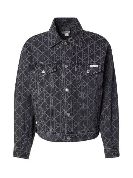 Calvin Klein Jeans Geacă de primăvară-toamnă gri metalic negru