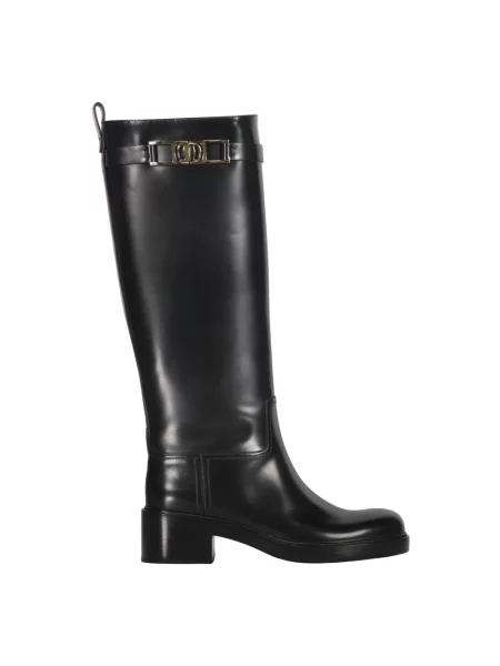 Botki Ferragamo skórzane czarne