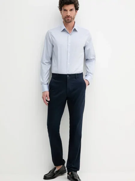 Calvin Klein koszula slim z kołnierzykiem klasycznym niebieski
