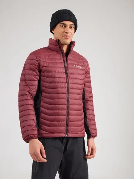 COLUMBIA Outdoorová bunda Powder Pass vínovo červená / čierna biela