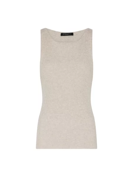 Lniany top Bruuns Bazaar beżowy