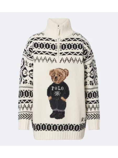 Tricou polo Polo Ralph Lauren de lână alb
