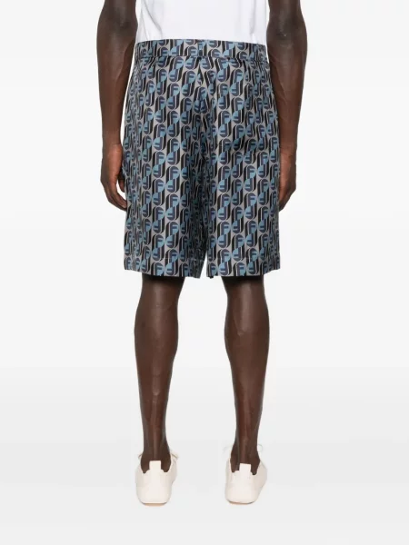 Pantaloni scurți Fendi de mătase cu imagine albastru